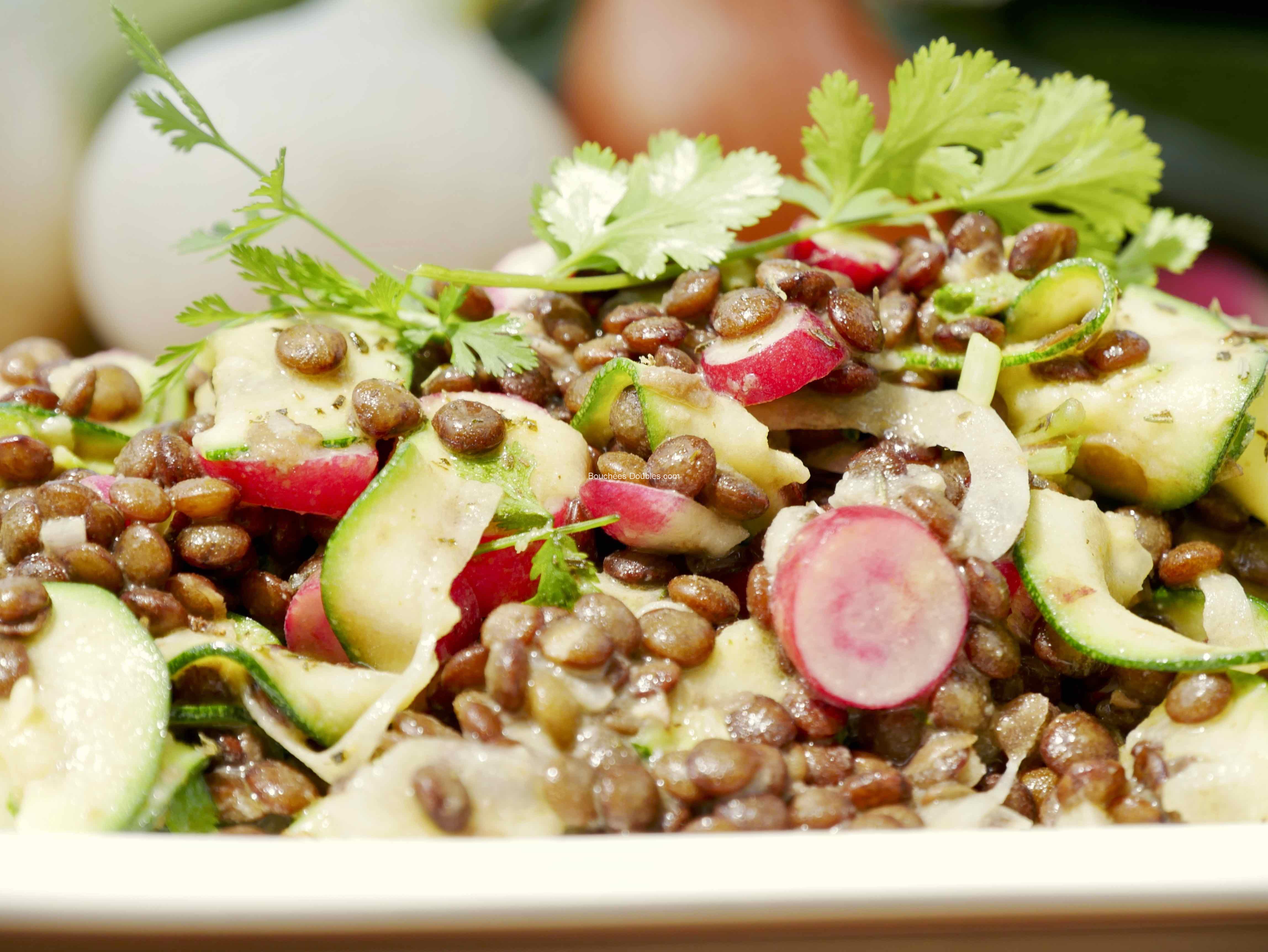 Recette alcaline lentilles courgettes radis
